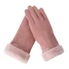 Fashion-Women Snowflake Gloves Winter Thicken Super Warm Full Fingers Gloves Faux Suede Mittens Luvas Feminina #RN