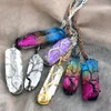 Nieuwe handgemaakte 7chakra natuurlijke / regenboog steen tree of life hanger ketting voor vrouwen mannen lange ketting statement sieraden cadeau