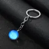 New Luminous Glow in the Dark Keychain Galaxy Universe Glass Ball Cabochon Keychains Car Bag Key Rings Creative Keyrings Jewelry Gift