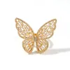 lodowy pierścień motyla dla mężczyzn Kobiety luksusowy projektant kolorowy bling diamentowy pierścionek zwierzęcy złota srebrne różowe złoto regulowane otwarcie 2060056