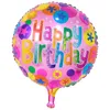 En gros 50pcs 18 pouces anniversaire ballon enfants jouets rond joyeux anniversaire en aluminium ballon fête d'anniversaire décoration de la maison ballon