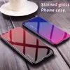 Coque de téléphone en verre trempé de couleur dégradée, étui arrière en TPU souple avec sac Opp pour iPhone 11 SE2020 XS XR 8Plus Samsung Note 10