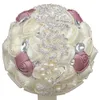 Luxuoso buquê de noiva lindas flores de cristal frisado para casamento buquê de dama de honra buquês artificiais moda europeia 18cm