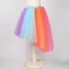 Kids Girl Unicorn Gonna tutu arcobaleno hi bassa gonna asimmetrica di tulle da sposa da sposa da ballo da ballo da baldo