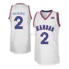 Camisas de basquete universitário Kansas Jayhawks nº 2 Camisas de basquete Charlie Moore nº 13 Cheick Diallo nº 15 Bud Stallworth masculina costurada personalizada qualquer