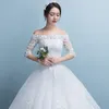 A-Linie elegante trägerlose Brautkleider 2018 Halbarm Brautkleider schlanke Spitze appliziert Vestidos de Novia