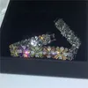 Multicolour Flower Armband 5A Cubic Zirconia White Gold Filled Party Engagement Armbanden voor vrouwen Huwelijk Toegang tot Toegang