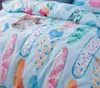 Lucky Home 3 PieceKing Size 3D Sea Beach Bedding Set Watercolor Flower Pattern Children Home Textile Bedding Duvet Cover Sheet Se7269692