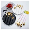 2021 Luxury High Quality 4 Pcs/set Portable Gold Cutlery Set Western 304 Stainless Steel Tableware Set Kitchen accessories