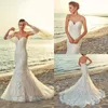 2019 Eddy K Plaj Mermaid Gelinlik Seksi Sevgiliye Beyaz Boho Gelinlikler Abiti Da SPOSA Backless Abito Da Sposa Cristallo Corto