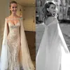 Wedding Cape Bridal Jacket Women Beadeds Bling Bling Wrap Shawls Charming Sheer Tulle Long Wedding Accessories
