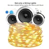 LED Music String Lights Waterproof Sound Activated 5M 10M Copper Wire Twinkle String Lights For Party Christmas Wedding