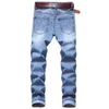 Jeans masculinos homens rasgados skinny angustiado destruído calças jeans masculino biker buraco slim fit casual tamanho asiático