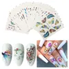 2020 Nieuw ontwerp vlinder nagelsticker wateroverdracht sticker vrouwen mode bloem nagel kunst decor manicure hot kleurrijk