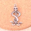 24pcs Charms Skull Skeleton Wand 37*20mm Antiguidade Making Pinging Fit, Vintage Tibetan Silver, joias artesanais DIY