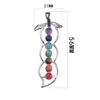 7 Chakras Cutting Glass Pendant Crystal Reiki Healing Balance - Yoga Therapy Style