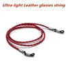 Quality leather weaving sunglasses string ultra-light chain anti-slip readingglasses rope neck cord retainer silicon loop freeshipping