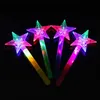 LED Sihirli Değnek Çocuk Aydınlık Oyuncak Renkli Yıldız Ay Kelebek Parlayan Sihirli Değnek Toptan Kar Prenses Romantik Taç Flash Stick