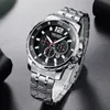 Megir Luxury Business Wrist Watch Men Brand en acier inoxydable Chronograph Quartz Mens montres horloge Hour Relogio Masculino