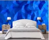 파란색 배경 화면 간단한 현대 추상 3D 스테레오 TV 배경 벽 3D 입체 벽지