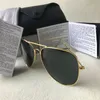 Occhiali da sole stile pilota Occhiali da sole firmati di marca per uomo Donna Montatura in metallo Flash Specchio Lenti in vetro Occhiali da sole moda Gafas de sol1143865