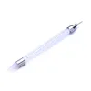 1 st dual end nagelkonst prickande penna rhinestone plocker silikon blyerts kristallpärlor naglar spetsar dekoration manikyr verktyg nr vax290k9979032