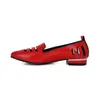 Skor lägenheter maziao kvinnor balett mode platt loafers skor cutout pekade tå båt lady skor fjäder röd stor storlek 31-48233
