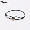 Donia jewelry threering bangle European and American fashion designers luxury leather rope exaggerated titanium steel microinlai1794551