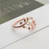 PICKYZ Adjustable Three colors Olive Tree Branch Leaves Open Ring for Women Girl Wedding Rings Knuckle Finger Jewelry Xmas Gift