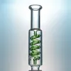 Bong en verre de bécher bleu vert avec bobine de condenseur tuyau d'eau de plate-forme de Dab d'huile de tige descendante diffusée congelable avec bol en verre ILL04