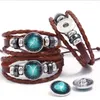Браслеты из кожи ручной работы 12 созвездие зодиака дизайн Wax веревочка цепь браслетов привязки кнопки винтажный браслет для женщин мужчины