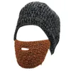 Unisex Womens Mens Crochet Halloween Funny Knit Fake Stubble Beard Ski Snowboarding Detachable Facemask Beanie Wind Mask Guard