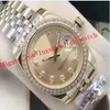 Senaste version 5 Style Luxury Watches Mens Silver Gold Steel Armband Diamond Bezel 2813 Automatisk mode Men039s Watch Wristw3899484