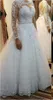 Vestido De Noiva Long Sleeves Wedding Dress 2019 New Vintage Lace Appliques Pearls Bridal Gowns Button Back