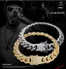 2019 Nuovo arrivo Vendita calda Hip Hop Gioielli vintage Real 18K WhiteGold Fill Bracciale cubano Pavimenta 5A Cubic Zirconia Splendido bracciale uomo donna