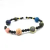 Pulseira de Energia Universo Planetas Chakra Beads Pulseiras Bangles Moda Jóias Sistema Solar Pedra Natural Romance Pulseira