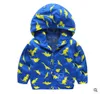 키즈 자켓 Cartoon Dinosaur 프린트 재킷 소년 소년 소녀 용 Outwear Jacket children 후드 형 방풍 비옷 스포츠 용 재킷