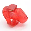 3D Liten manlig kyskhetsenhet Perforerad designbur Mässing Inbyggd lås Fancy #E07
