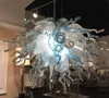 Lamps White and Blue Glass Chandeliers Lighting Hand Made Blown-Glass Chandelier LED Bulbs Modern Murano lights Pendant Lamp