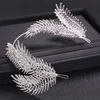 Shinny Rhinestone Feather Shape Bride Headband Tiaras and Crowns Headpiece Wedding Bridal Hair Jewelry Accessories for Women1919937