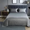 Ensemble de couverture de lit moderne décoration de la maison coton égyptien solide drap de lit taies d'oreiller confortable doux adultes gris ensemble de couvre-lit