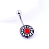 5 Kleuren Rhinestone Bohemian Rvs Sieraden Navel Bars Zilveren Belly Button Ring Navel Body Piercing Sieraden