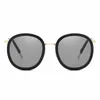 Hochwertige Damen-Sonnenbrille mit rundem Rahmen. Damen-Markendesigner-Sonnenbrille mit rundem Goldrahmen. Hochwertige Brille, HD-Linse, mit Box und Etui