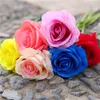 10 Pçs / lote artificial rose flower único ramo real toque subiu seda decoração de casamento acessórios de decoração para casa coroa de flores rosa falso ramo de flor