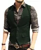 2021 Modest Grey New Wedding Groom Gilet di lana monopetto a spina di pesce Tweed Gilet Groomsmen Gilet Abito da uomo Gilet Gilet Custom Made