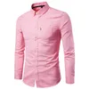 2019 Hot New Autumn Oxford Camicia da uomo a otto colori Slim Large Size Business Casual da uomo Camicia a maniche lunghe Abbigliamento da uomo