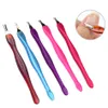 Aço inoxidável Cuticle Pusher Nail Art Fork Ferramenta Manicure para Aparar Dead Skin Fork Nipper Pusher Trimmer Cuticle Removedor