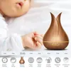 400ml Wood Grain Humidifier Aroma Essential Oil Diffuser Ultrasonic Air Humidifier with 7 Color Changing LED Lights Air Purifier GGA1878