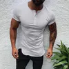 Stylish Plain Tee Tops Men T Shirt Short Sleeve Muscle Joggers Bodybuilding Tee Male Clothes Slim Fit White Pink Tee241y
