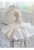 Babymeisje doopjurk voor doop bruiloft Big boog gelaagde tule pasgeboren feestje slijtage baby prinses 1 jaar verjaardag jurk